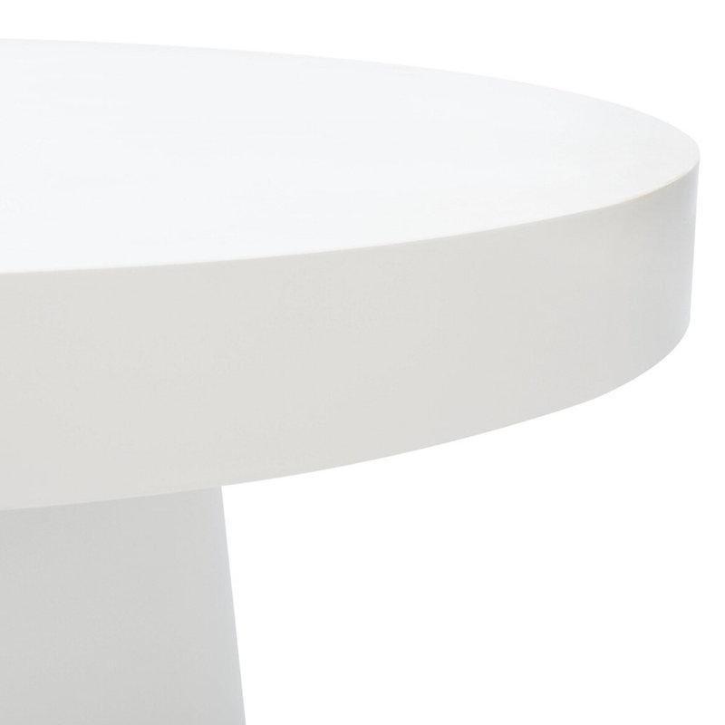 Beyaz Suni Beton Kaide Ayaklı Yuvarlak Orta Sehpa - 81x46 cm - 244053