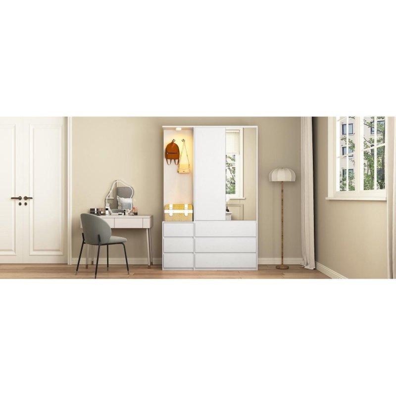 Beyaz Sunta Levha 3 Kapaklı ve 2 Çekmeceli Modern Şifonyer - 297609