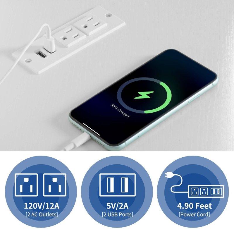 Beyaz Sunta USB Portlu ve Prizli 6 Raflı Köşe Kitaplık - 67x162x47 cm - 312849