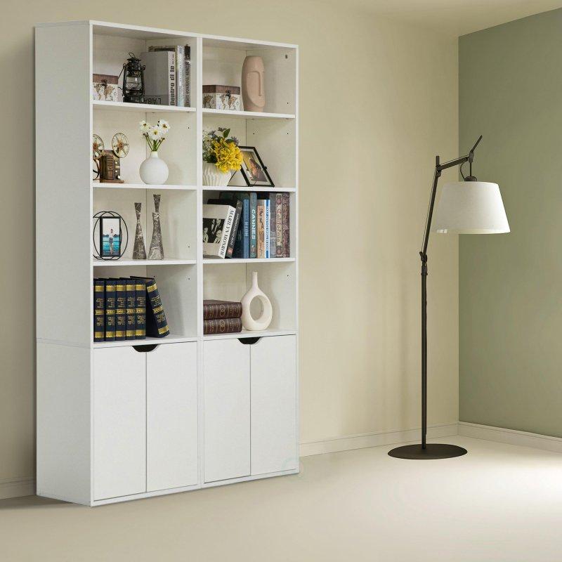 Beyaz Suntalam 2 Kapaklı Ayarlanabilir Raflı Kitaplık - 60x30x181 cm - 314158