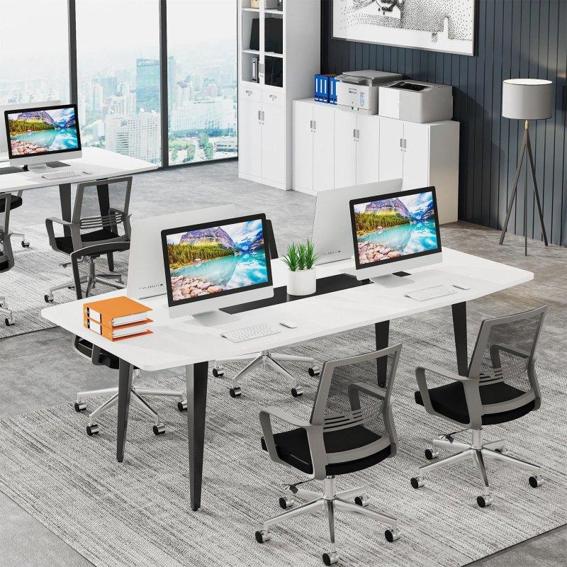 Beyaz Suntalam Kayık Tasarım Metal Ayaklı Ofis Masası - 180x90 cm - 326140