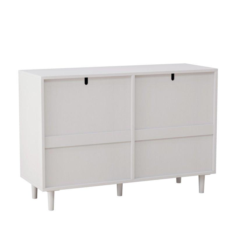 Beyaz Suntalam ve Hasır 6 Çekmeceli Şifonyer - 111x41x76 cm - 299937