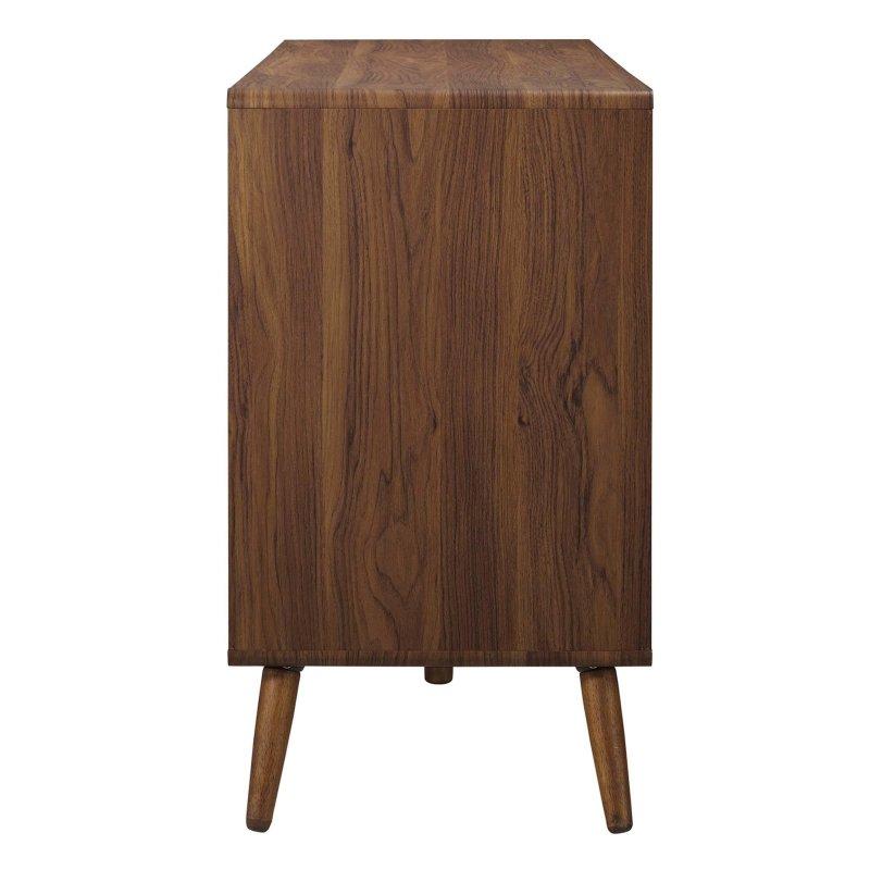 Beyaz ve Ceviz MDF ve Ahşap 6 Çekmeceli Konik Ayaklı Şifonyer - 154 cm - 296215