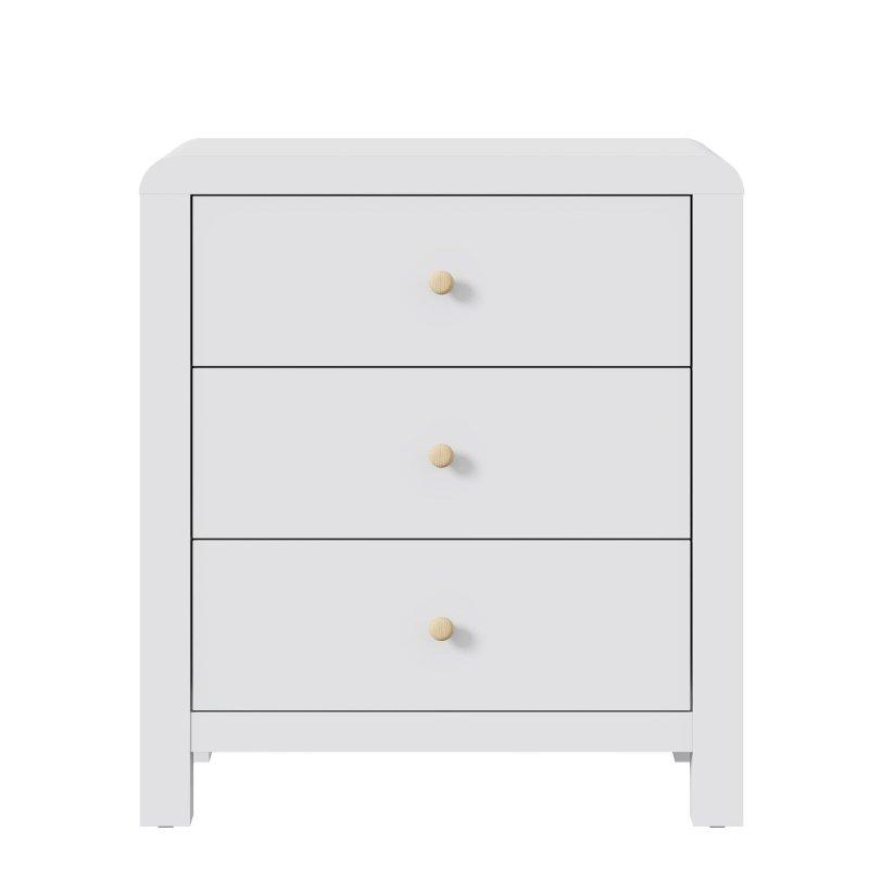 Beyaz ve Kahverengi MDF 3 Çekmeceli Modern Şifonyer - 60x36x69 cm - 298986