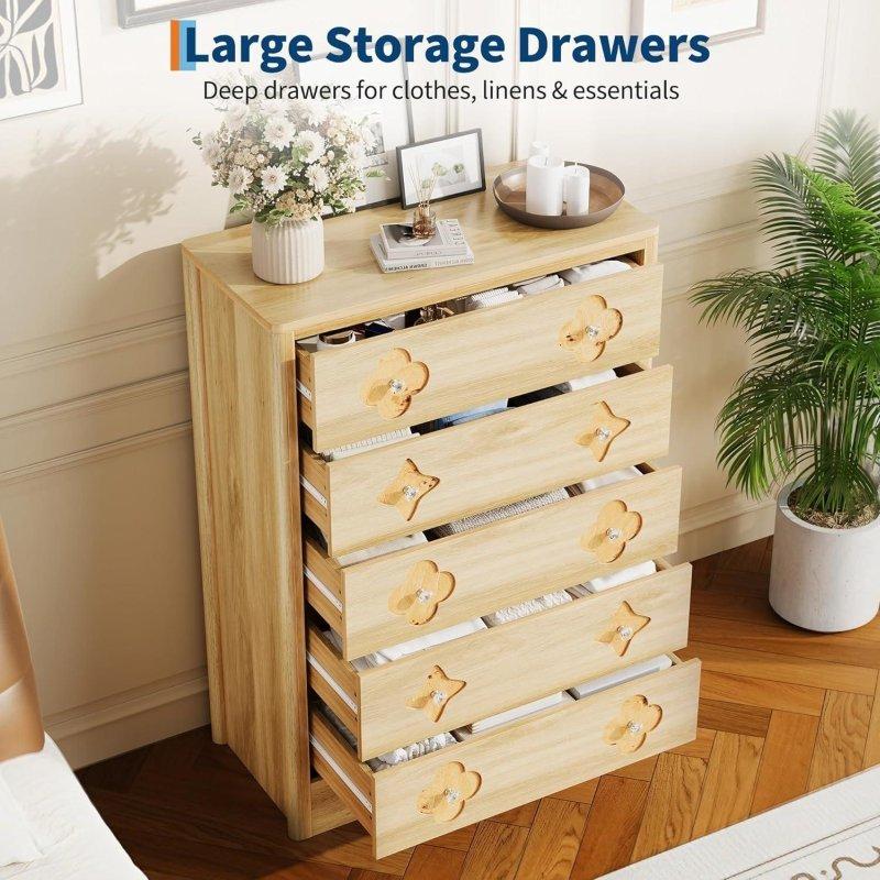 Beyaz ve Kahverengi MDF Dekoratif Desenli Bohem Şifonyer - 296320
