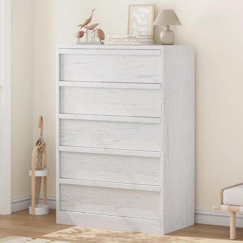 Beyaz ve Meşe MDF İskandinav 5 ve 7 Çekmeceli Şifonyer - 303586