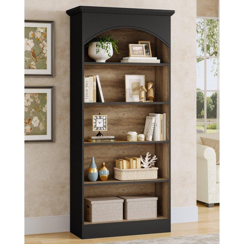 Beyaz ve Meşe Suntalam 5 Raflı Kapalı Sırtlı Kitaplık - 75x30x180 cm - 312500