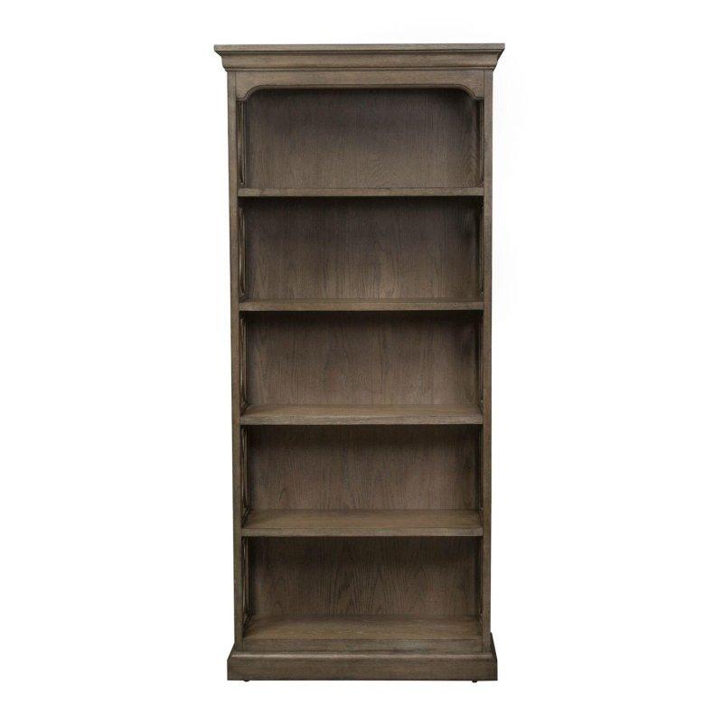 Bozkahve Meşe Kaplama Pervazlı Masif Ahşap Kitaplık - 84x36x188 cm - 318360