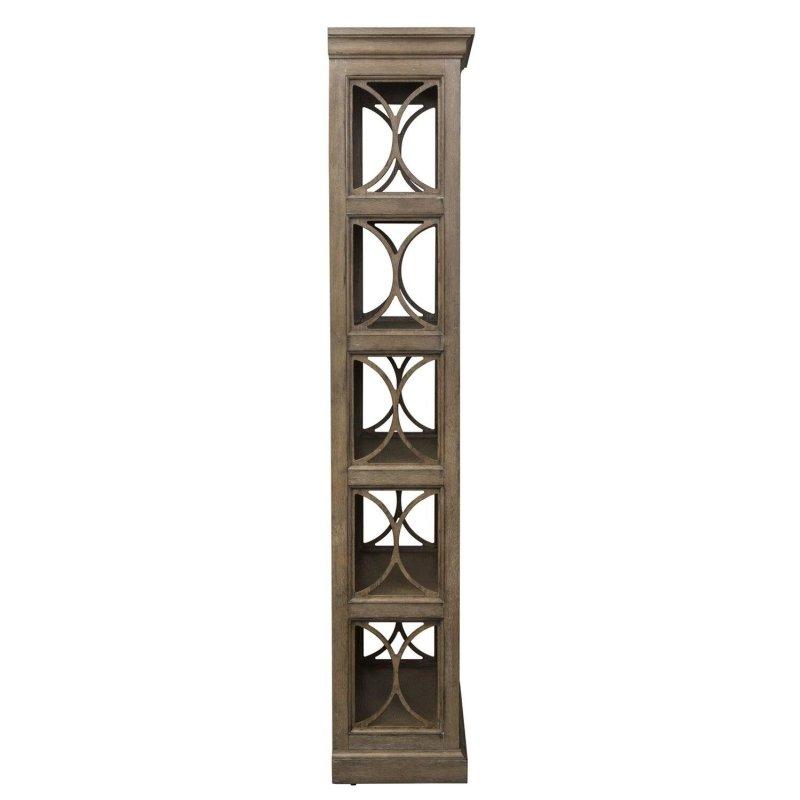 Bozkahve Meşe Kaplama Pervazlı Masif Ahşap Kitaplık - 84x36x188 cm - 318360