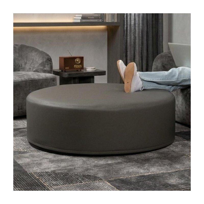 Bukle Kumaş Çok Amaçlı Çocuk Dostu Yuvarlak Orta Sehpa - 112 cm - 242239
