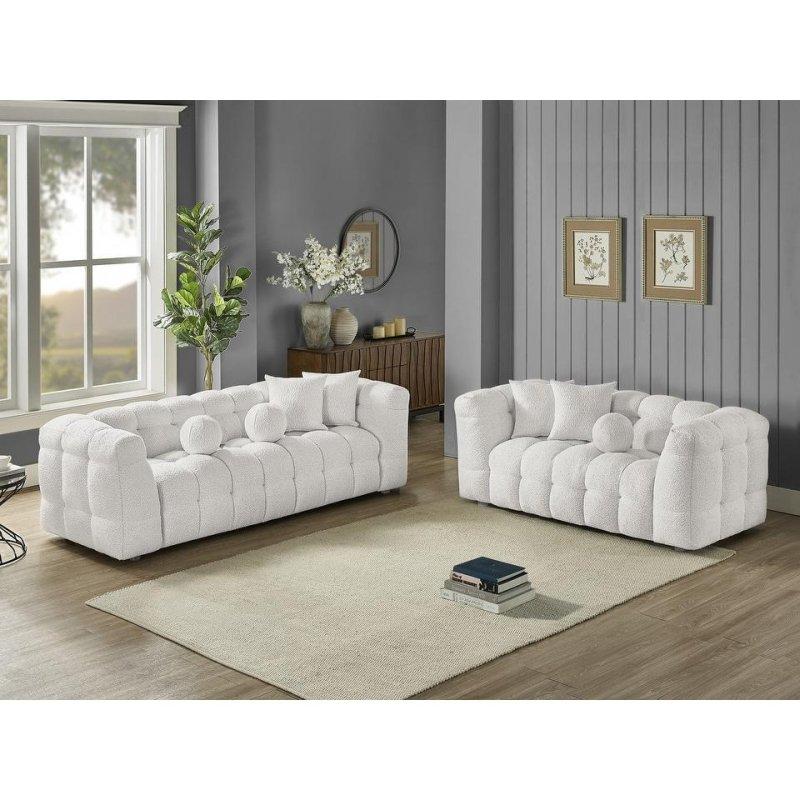 Bukle Kumaş Kapitoneli Modern Bohem Koltuk Takımı - 286824