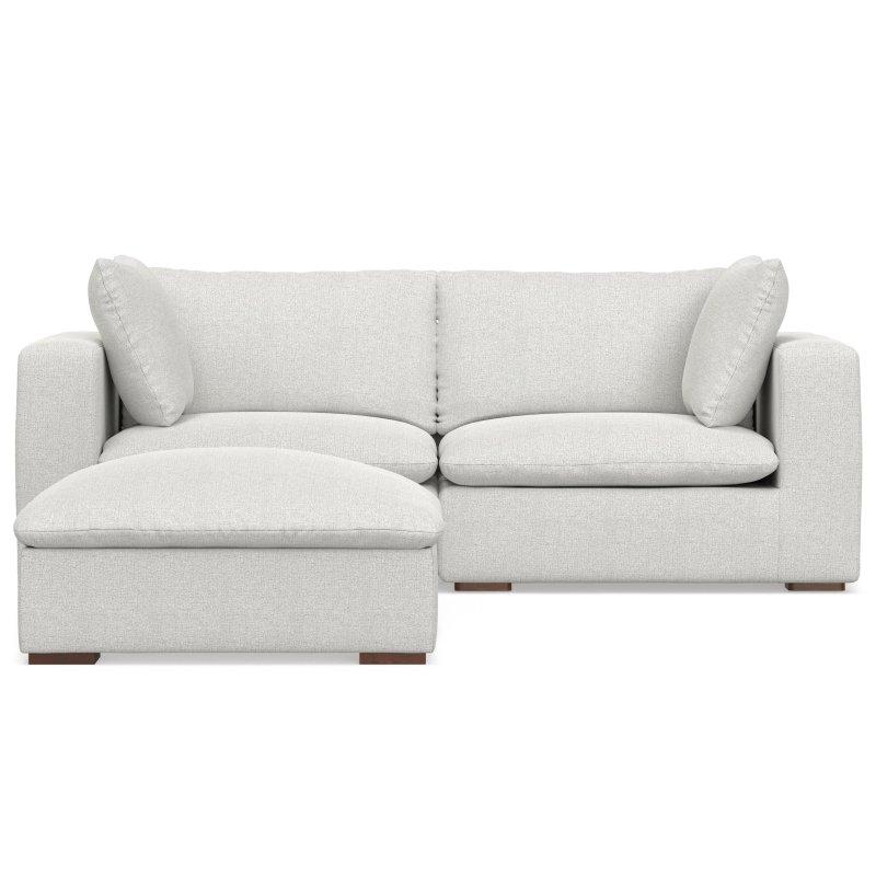 Bulut Grisi Kadifemsi Şönil Kumaş Modüler Puf Dahil Bohem Koltuk - 224 cm - 290030