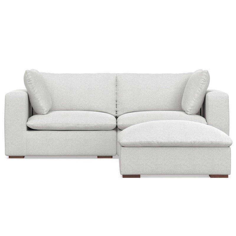 Bulut Grisi Kadifemsi Şönil Kumaş Modüler Puf Dahil Bohem Koltuk - 224 cm - 290030
