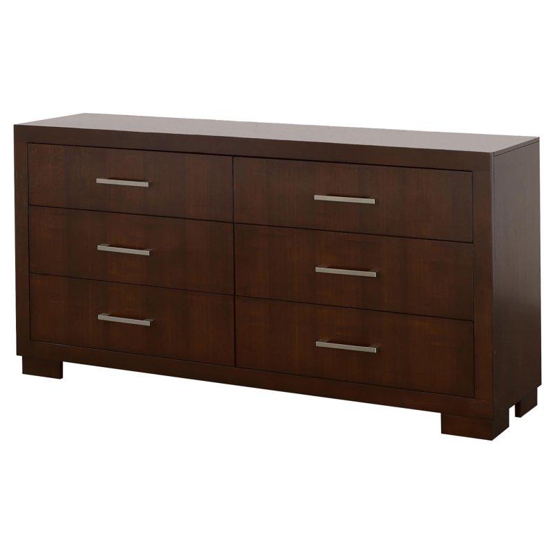 Cappuccino Rengi 6 Çekmeceli Aynalı Ahşap Şifonyer - 163 cm - 302434