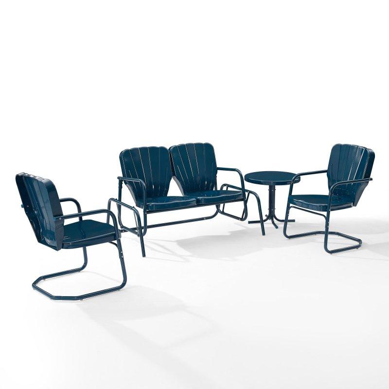 Çelik Retro Tasarım 4 Parça Sallanır Bahçe Takımı - 276791