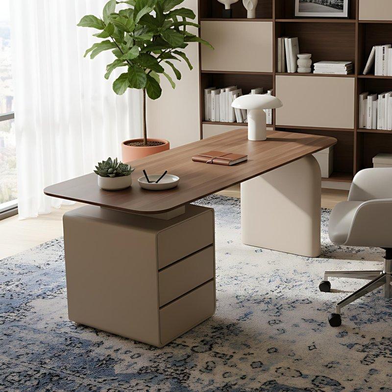 Ceviz 3 Çekmeceli MDF Dikdörtgen Ofis Masası - 325724 Ceviz 3 Çekmeceli MDF Dikdörtgen Ofis Masası - 325724