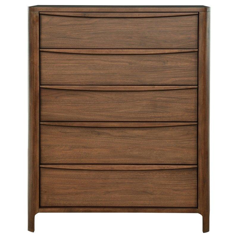 Ceviz Ahşap 5 Çekmeceli Şifonyer - 103x128x51 cm - 297453