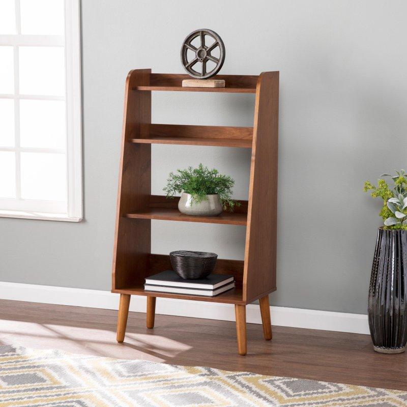 Ceviz Ahşap Merdiven Tasarım 4 Raflı Kitaplık - 61x35x114 cm - 319080 Ceviz Ahşap Merdiven Tasarım 4 Raflı Kitaplık - 61x35x114 cm - 319080