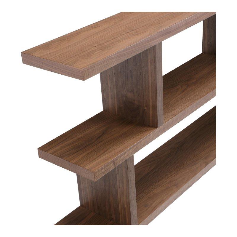 Ceviz Kaplama MDF 3 Raflı Açık Tasarım Oda Bölücü Kitaplık - 161x84x28 cm - 320167