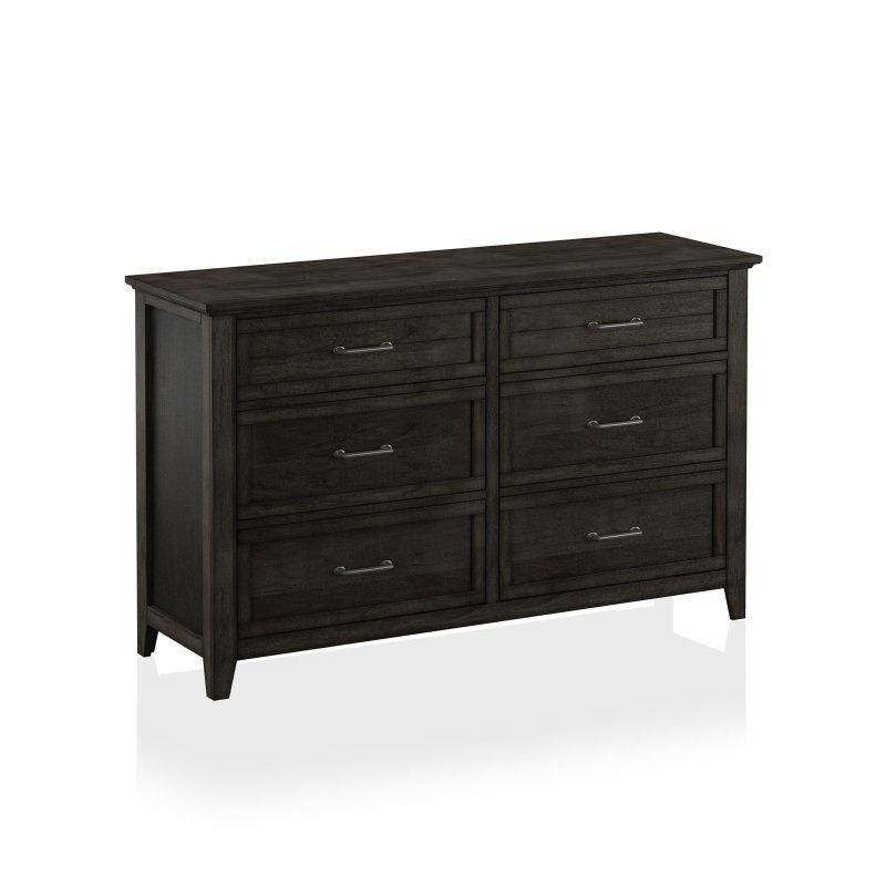 Ceviz Masif Ahşap 6 Çekmeceli Metal Kulplu Şifonyer - 148 cm - 302589