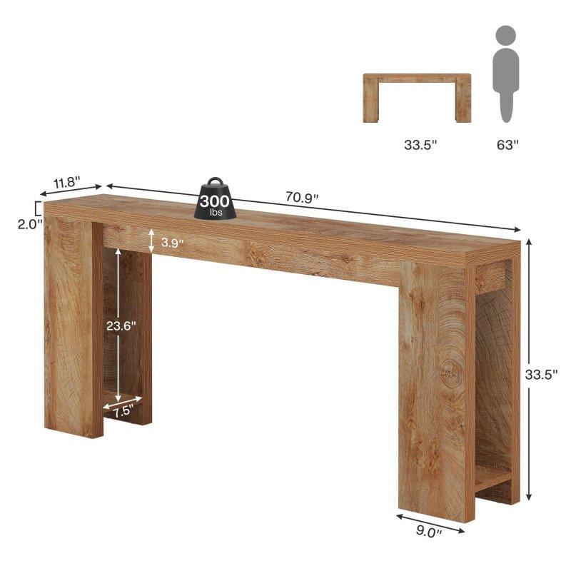 Ceviz Masif Ahşap Raflı Kır Evi Dresuar - 181 cm - 333024