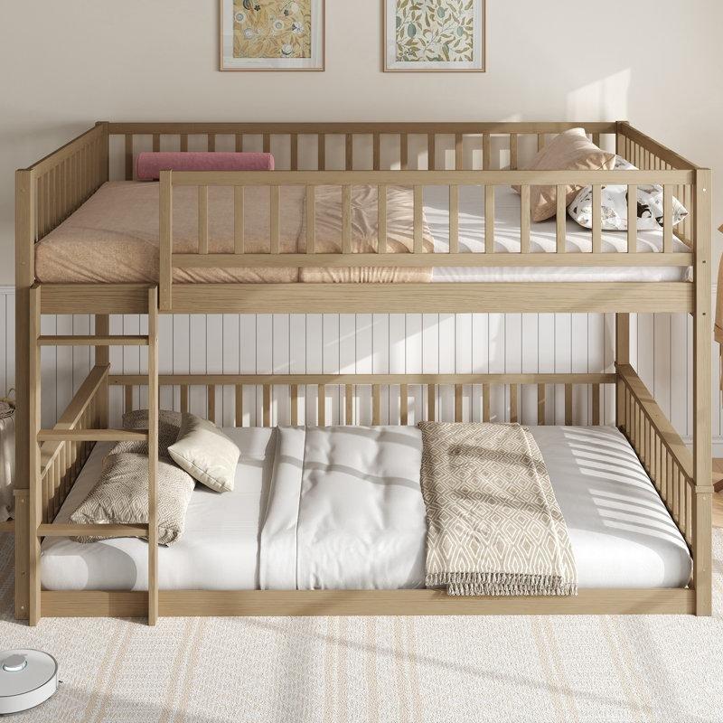 Ceviz Masif Ahşap ve MDF Ayrılabilen Ranza - 162x216 cm - 248859