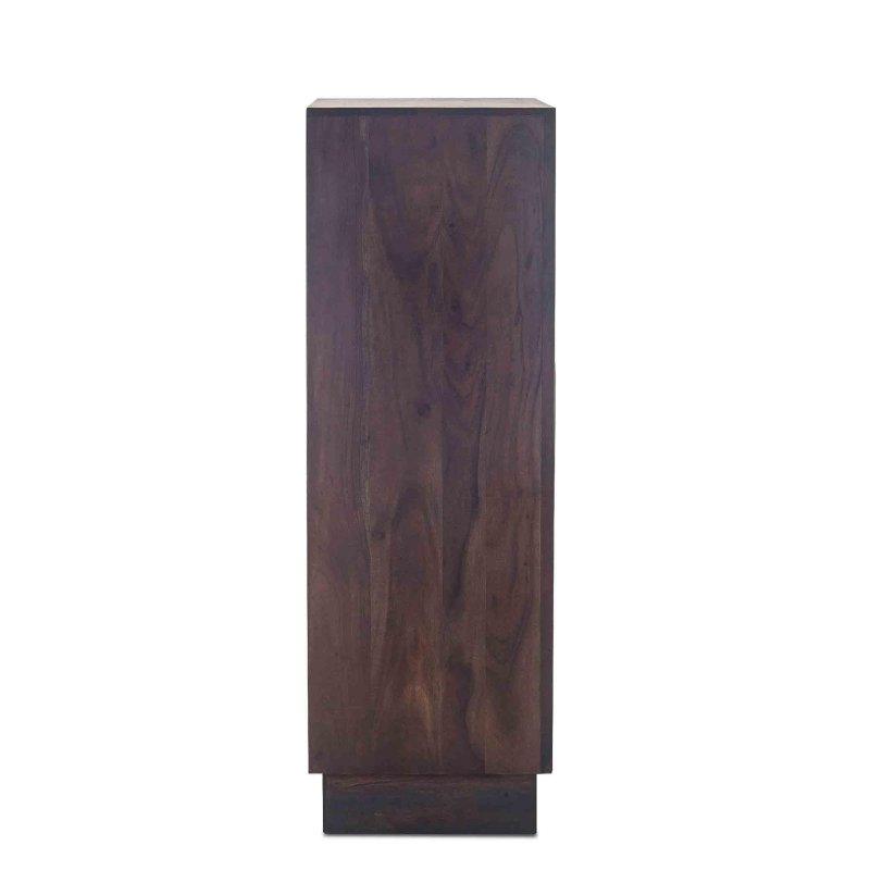 Ceviz Masif Akasya Kütük Tasarım Açık Raflı 4 Çekmeceli Şifonyer - 87x46x138 cm - 309695