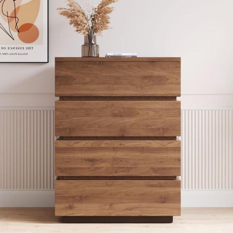 Ceviz MDF 4 Çekmeceli Şifonyer - 55x83x40 cm - 297901