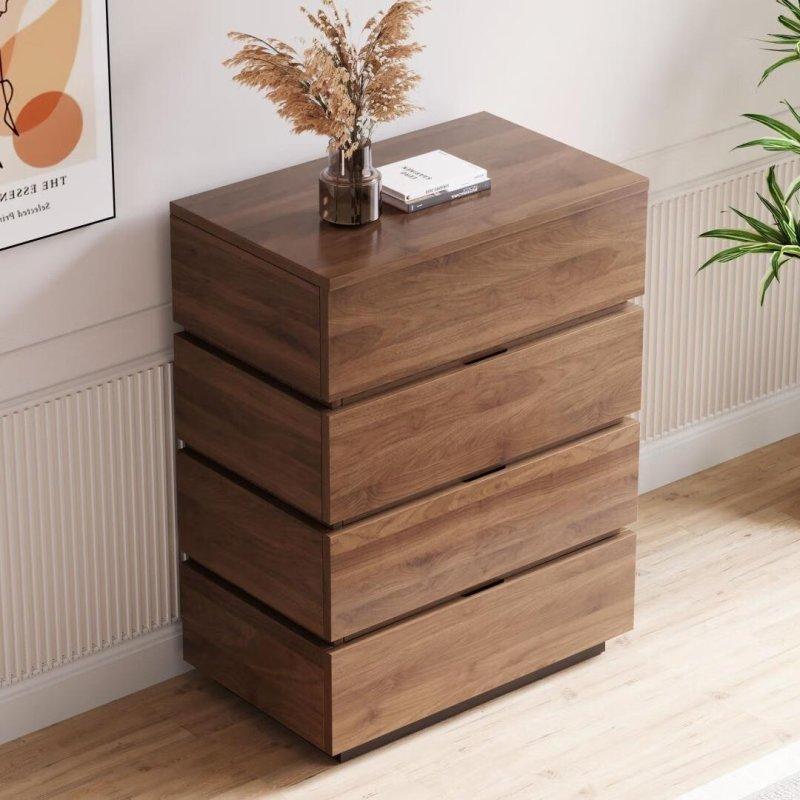Ceviz MDF 4 Çekmeceli Şifonyer - 55x83x40 cm - 297901