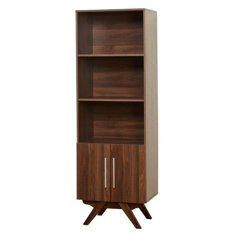 Ceviz MDF Kapaklı 3 Raflı Kitaplık - 60x181 cm - 320834