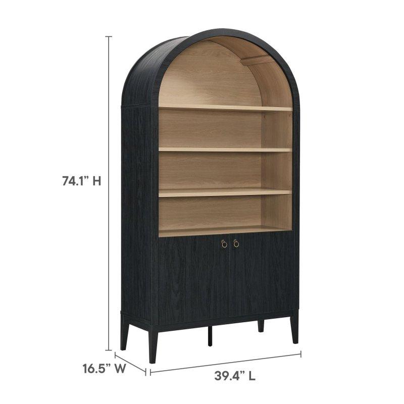 Ceviz MDF Kemerli Dolaplı Kitaplık - 100x189 cm - 312253