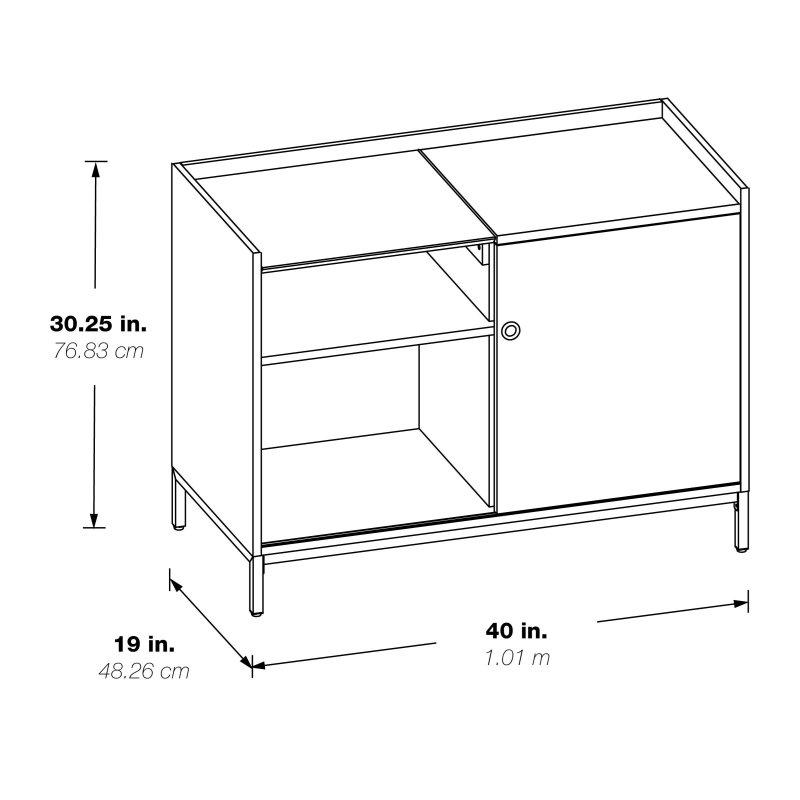 Ceviz MDF Metal Ayaklı Plak Depolamalı Pikap Standı Kitaplık - 102x77x49 cm - 320217