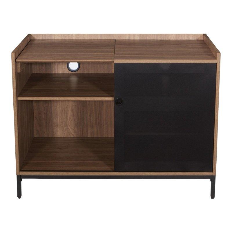 Ceviz MDF Metal Ayaklı Plak Depolamalı Pikap Standı Kitaplık - 102x77x49 cm - 320217