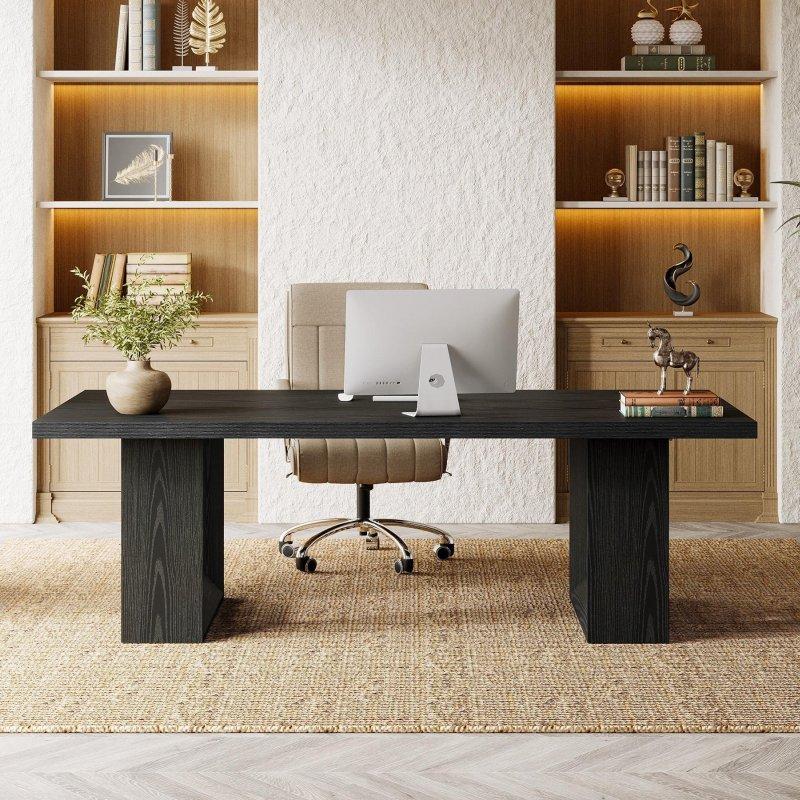 Ceviz MDF Modern Dikdörtgen Ofis Masası - 160x80 cm - 327768