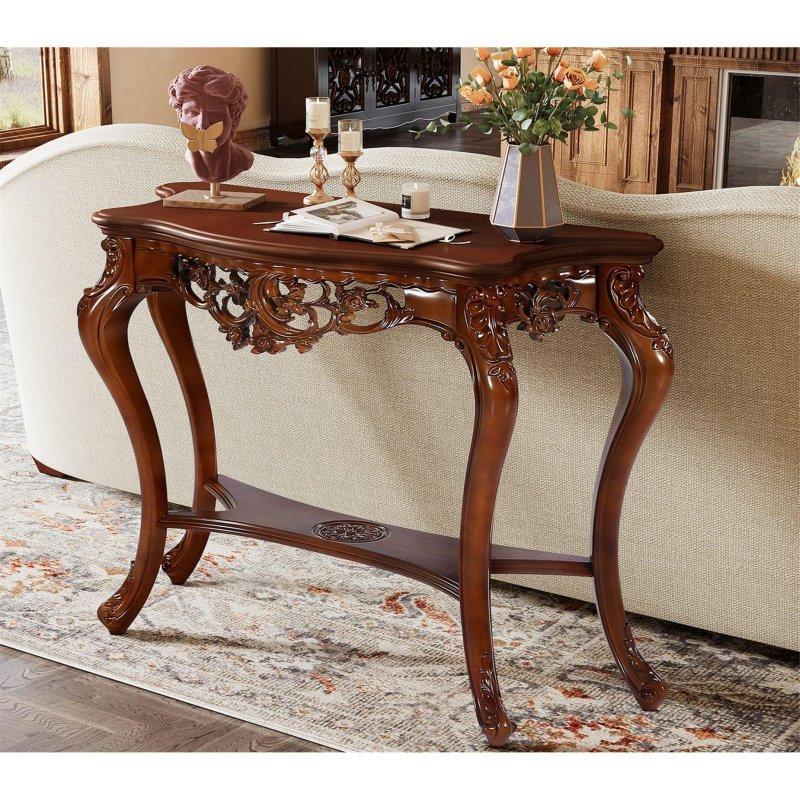 Ceviz MDF Oymalı İki Raflı Dresuar - 104 cm - 333111