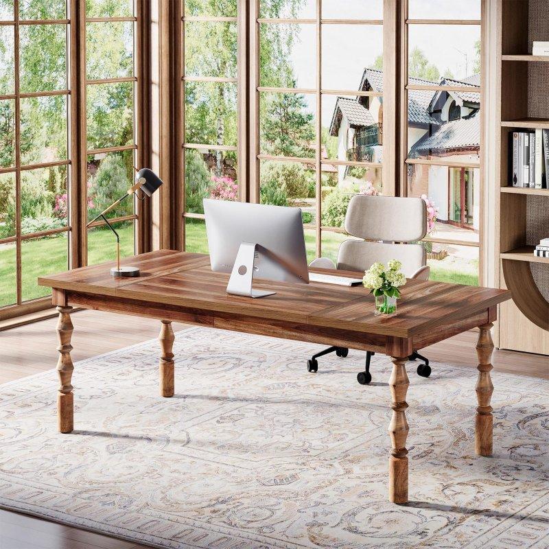 Ceviz MDF Tornalanmış Ayaklı Dikdörtgen Ofis Masası - 158x79 cm - 327716 Ceviz MDF Tornalanmış Ayaklı Dikdörtgen Ofis Masası - 158x79 cm - 327716