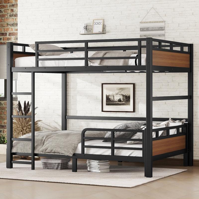 Ceviz MDF ve Metal Ayrılabilen L Şeklinde Ranza - 246176