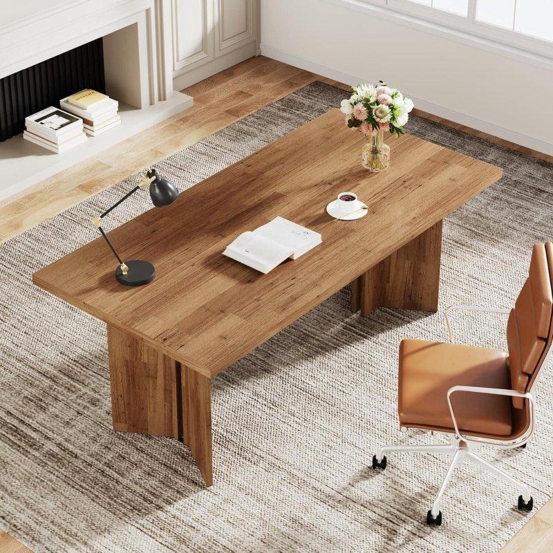 Ceviz MDF Vintage Tasarım Ofis Masası - 161x81 cm - 325944