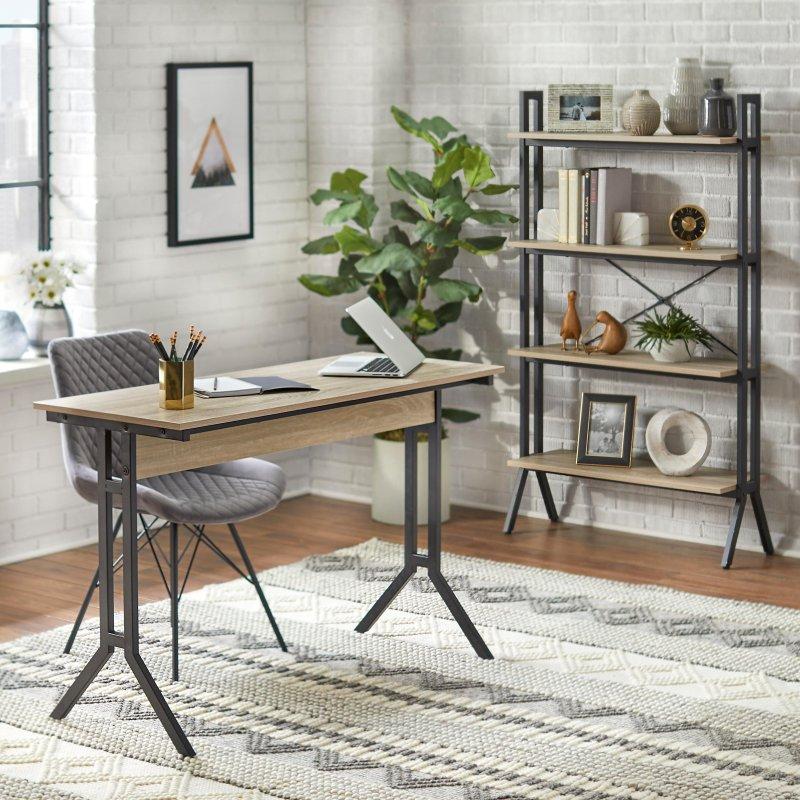 Ceviz Metal Ayaklı MDF Dikdörtgen Ofis Masası - 327539