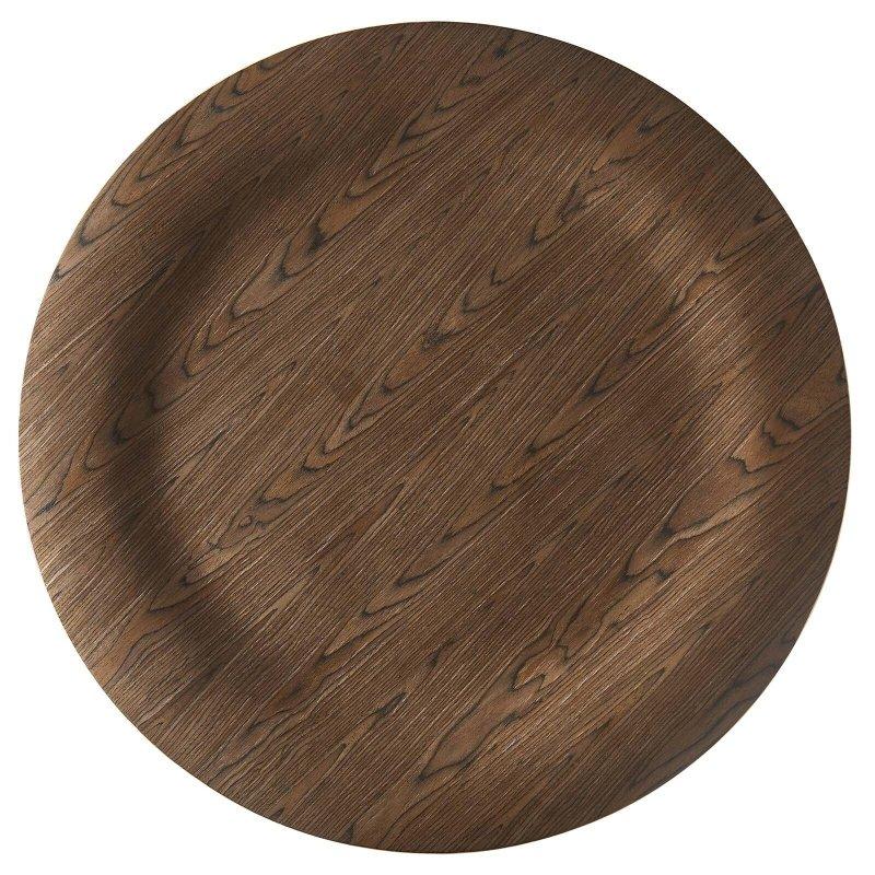 Ceviz Rengi Kontrplak Yüzyıl Ortası Modern Yuvarlak Orta Sehpa - 87x41 cm - 242489