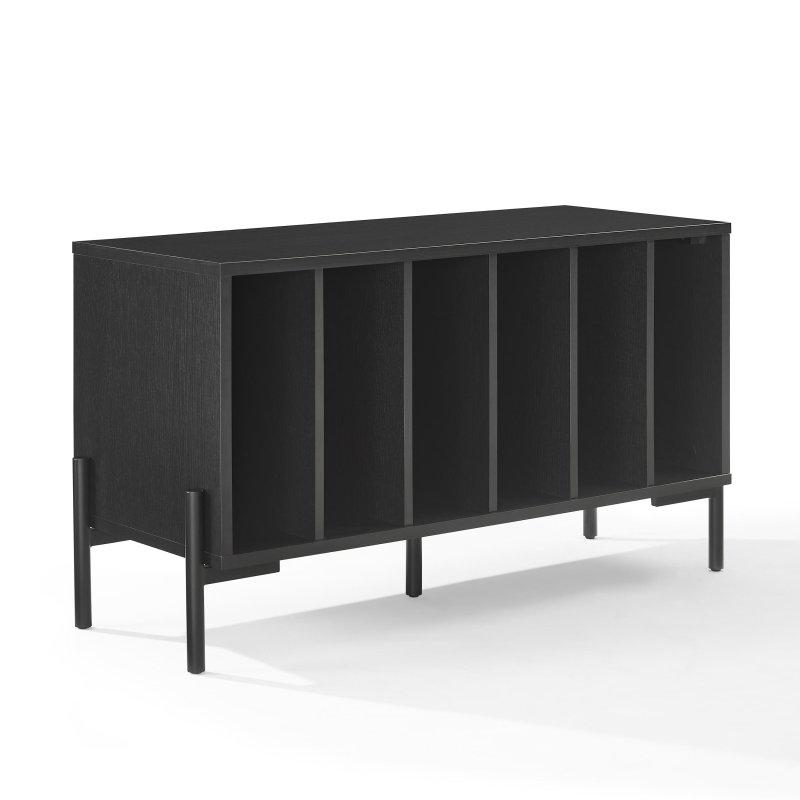 Ceviz Rengi Laminat Metal Ayaklı Plak Saklama Alanlı Kitaplık - 316577