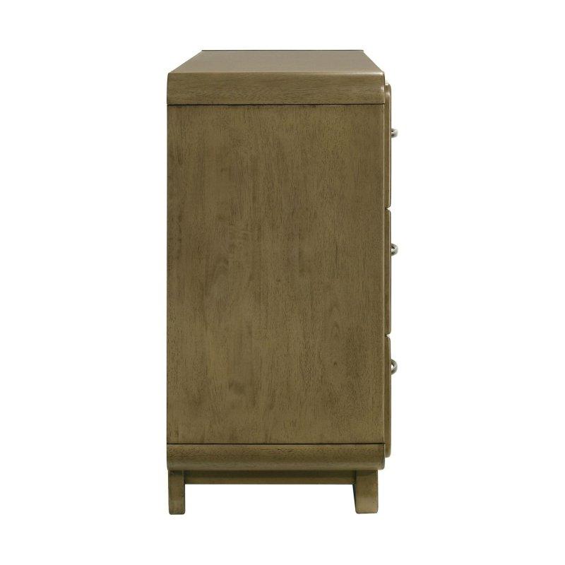 Ceviz Rengi Masif Ahşap 6 Çekmeceli Mat Nikel Kulplu Şifonyer - 163x89x51 cm - 307961