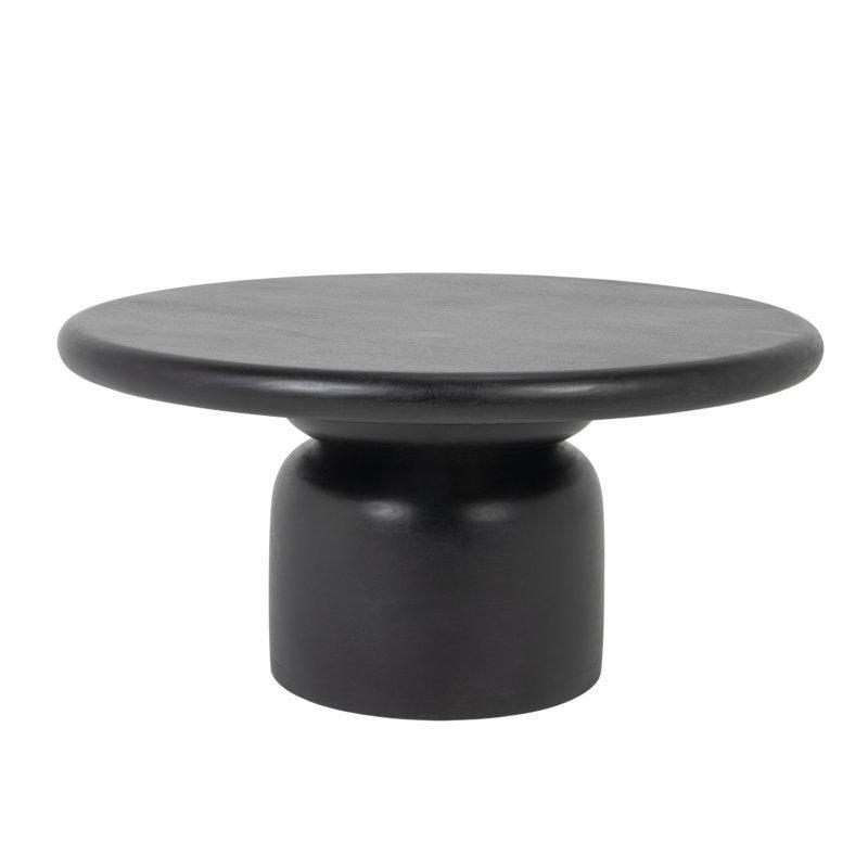 Ceviz Rengi Masif Mango Ağacı Enine Kesit Tabanlı Yuvarlak Orta Sehpa - 89 cm - 243976
