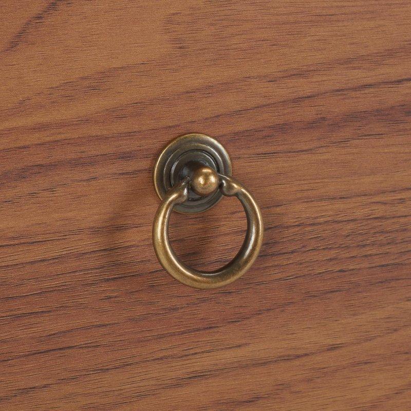 Ceviz Rengi MDF Gold Detaylı 3 Çekmeceli Vintage Şifonyer - 296491