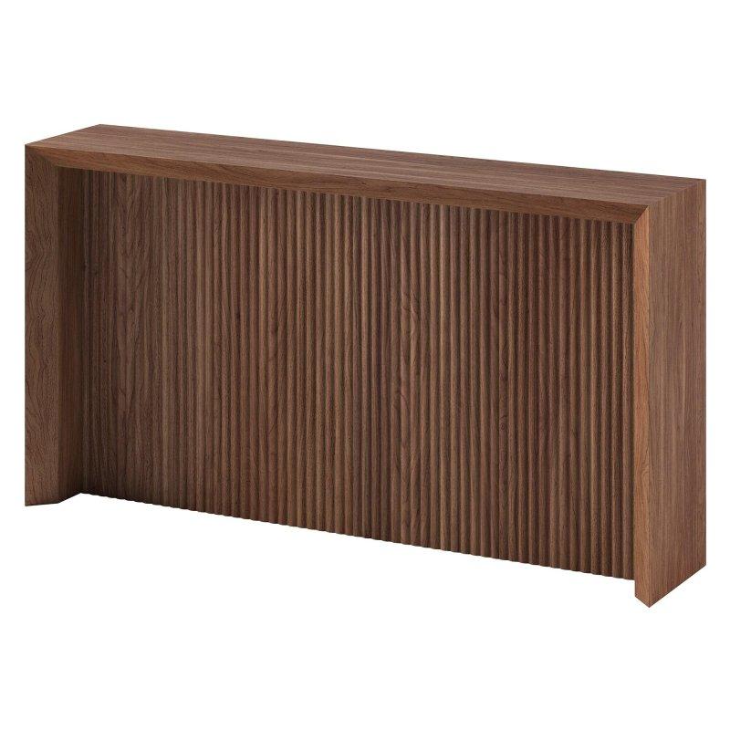 Ceviz Rengi MDF Yivli Kızak Ayaklı Dresuar - 143 cm - 332484