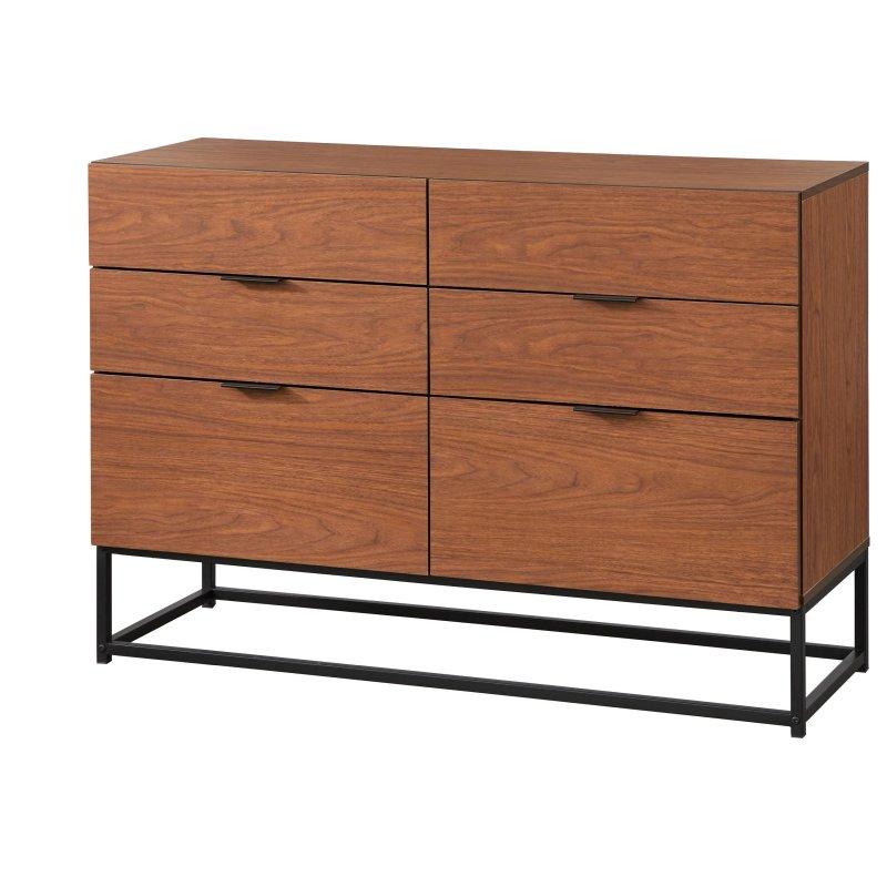Ceviz Rengi Metal Ayaklı 6 Çekmeceli Şifonyer - 121 cm - 303357