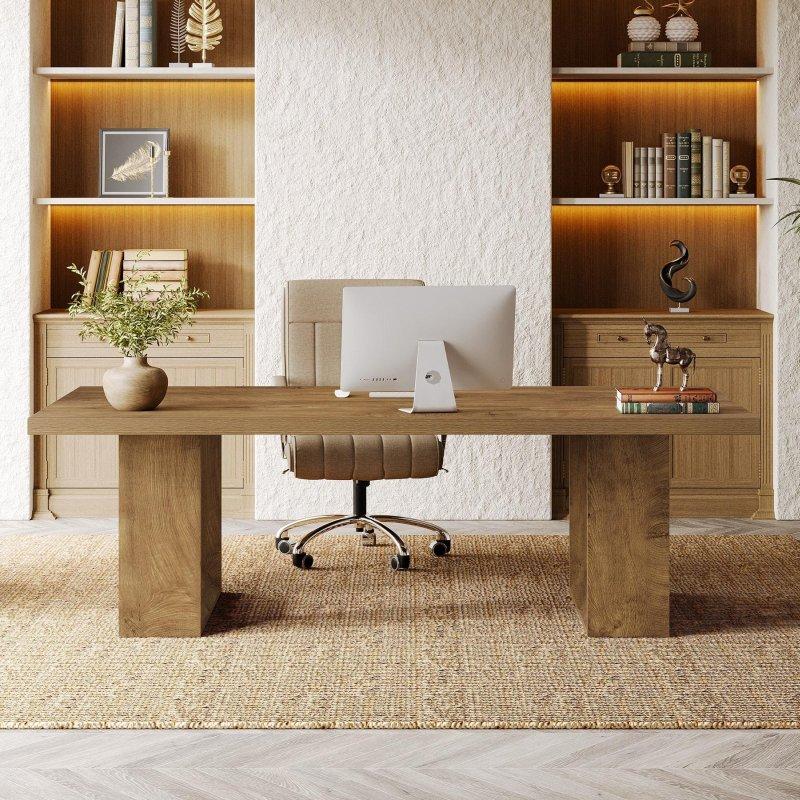 Ceviz ve Siyah MDF Dikdörtgen Ofis Masası - 160x80 cm - 327801 Ceviz ve Siyah MDF Dikdörtgen Ofis Masası - 160x80 cm - 327801