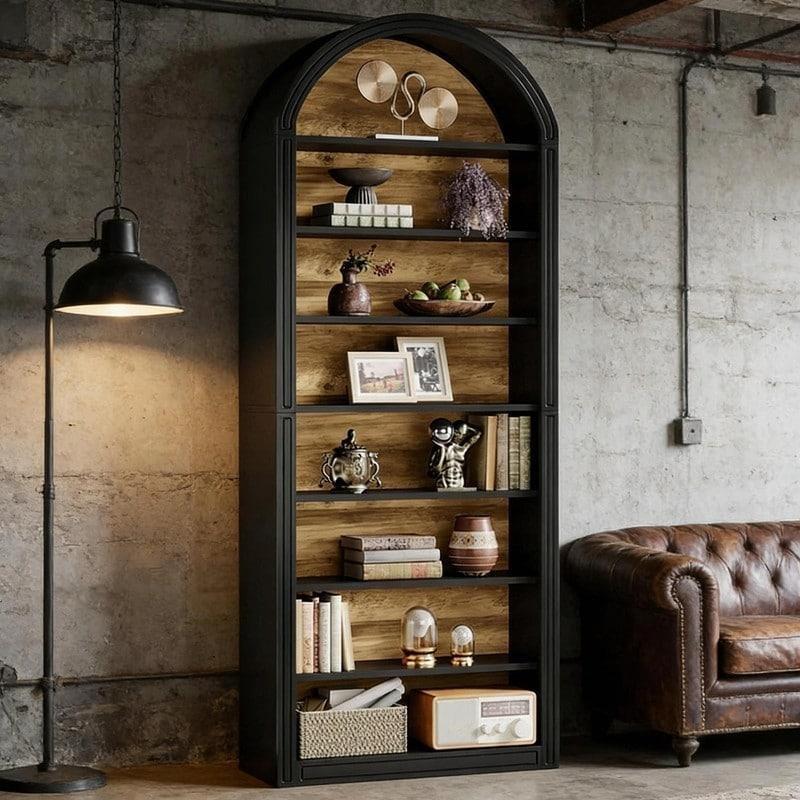 Çift Renkli MDF Kemerli 8 Raflı Kitaplık - 315275