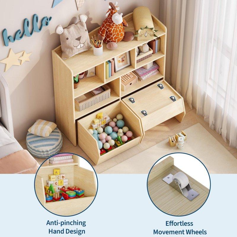 Çok Renkli Ahşap Oyuncak Düzenleyici Çocuk Odası Kitaplık - 316837