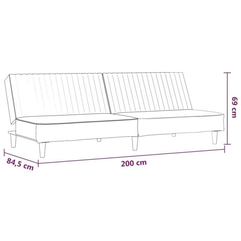 Çok Renkli Kadife Ahşap İki Kişilik Yataklı Bohem Koltuk - 200x85x69 cm - 277478